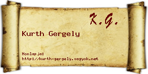 Kurth Gergely névjegykártya